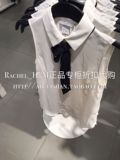 H&M HM女装专柜正品折扣代购 7月 蝴蝶系带领结翻领无袖雪纺衬衫
