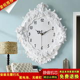 欧式静音挂钟天使田园创意现代简约家庭客厅卧室墙上时钟表圆形
