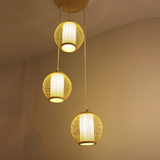 新中式复式楼梯间简易小吊灯别墅创意餐厅3头6头LED灯具单个餐灯