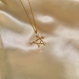 星晴 14k金日本海水珍珠吊坠不含链 星星 长款毛衣链坠子