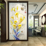 中式3D无缝玄关壁纸壁画客厅卧室餐厅环保墙纸家和万事兴马蹄莲花
