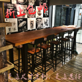 美式铁艺实木吧台桌椅星巴克餐桌椅组合休闲咖啡厅酒吧吧台高脚椅