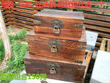 私人订制实木 收纳盒zakka桌面储物大号做旧复古木盒子小木盒木质