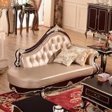 欧式真皮贵妃椅 法式新古典实木雕花贵妃椅蹋美人蹋懒人沙发