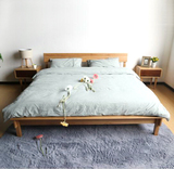 现代简约北欧橡木日式风格家具1.2米1.5米1.8米单双人床全实木床