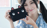 台湾进口KINE猫 可爱猫咪纯棉女苹果6手机包手拿化妆包杂物收纳包