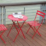 美式铁艺户外桌椅组合便携式折叠酒吧三件套现代简约阳台休闲套装