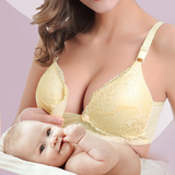 孕妇哺乳文胸前开扣式无钢圈聚拢防下垂纯棉怀孕期内衣喂奶胸罩书