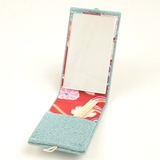 日本代购 日系和风长方形 化妆镜 附带牙签盒 随身小镜子 进口