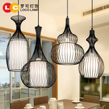 新中式铁艺鸟笼吊灯茶楼客厅餐厅创意餐饮灯具过道现代简约大气22