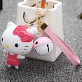 KT猫包包挂件韩国可爱卡通铃铛汽车钥匙圈钥匙扣创意新品女礼物