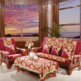 豪华高档木质沙发垫带靠背防滑红木实木三人高密度厚海绵坐垫冬季