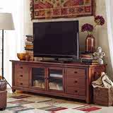 美式电视柜组合全实木欧式白蜡木2米客厅地柜乡村家具视听柜CHD02