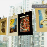 悬挂式纸相框 创意DIY照片墙组合挂墙 韩式卡通带麻绳夹子小相框