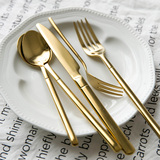 摩登主妇 亲民不锈钢西餐具 刀叉勺 欧式创意金色西餐刀牛排刀叉