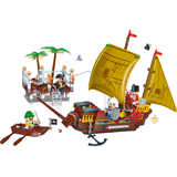 儿童玩具益智玩具海盗帆船积木拼装3-6岁以上男孩塑料小颗粒模型