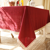 漾live亚麻桌布纯色特价定制花边点缀使用于客厅卧室休闲田园风