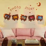 欧式创意组合照片墙儿童房相框墙小火车卧室5框墙贴照片墙