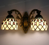 蒂凡尼双多头壁灯波西米亚铁艺镜前灯西班牙风格入户花园灯创意灯