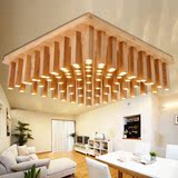 吸顶灯LED东南亚高端实木创意灯具简约大气北欧木艺卧室客厅实木