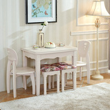 小户型餐桌椅组合折叠田园伸缩白色饭桌0.6米简约宜家北简欧餐桌