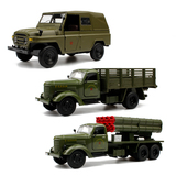 升辉 1:36 解放卡车 导弹运输卡车 声光版 合金汽车模型 一汽集团