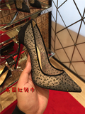 Christian Louboutin CL Follies Lace 蕾丝10cm 水钻 红底高跟鞋
