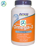 美国诺奥Now Foods Omega-3分子蒸馏深海鱼油200粒