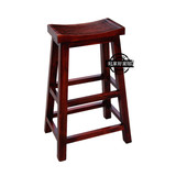 实木酒吧凳吧台椅酒吧桌椅火烧木高脚凳红色吧凳高脚椅防腐木椅子