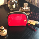 欧美韩国大牌外贸大红色pu可爱亮面漆皮小号零钱包钥匙包化妆包