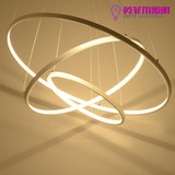 led环形吊灯创意后现代简约个性艺术铝材圆圈圆形环形卧室餐厅灯