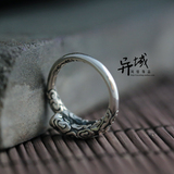 【如意金箍棒。】泰银S999纯银饰品老银匠风格 复古女款戒指指环