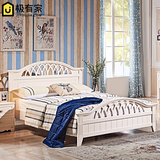 韩式田园公主床1.5儿童床 1.8米双人高箱气动储物床白色卧室家具