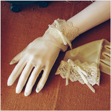 蕾丝手套薄款日韩女婚礼手套婚纱手套蕾丝结婚手套新娘手套短款白