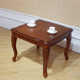 欧式小户型实木方茶几 木质沙发角几边桌咖啡桌 美式田园桌椅组合
