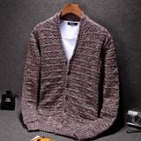 2016新款男士毛衣外套韩版修身开衫休闲上衣英伦纯棉大码针织线衫