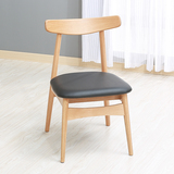 欧拉拉家居 北欧实木餐椅韩式布艺皮艺餐椅白橡木简约餐椅休闲椅