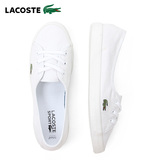 现货 Lacoste法国鳄鱼女鞋休闲系带小白鞋帆布鞋正品代购