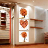 电视背景墙壁画客厅玄关装饰画竖版过道发财树门厅走廊挂画抽象