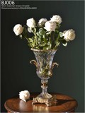 新古典美式欧式高档软装样板房水晶包铜客厅玄关装饰花瓶花插摆件