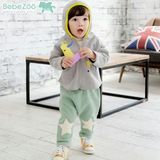 BEBEZOO韩国原单童装 可爱男宝宝加绒加厚套装