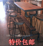 吧台桌铁实木酒吧桌椅客厅酒吧台凳奶茶饮料店咖啡厅高桌靠墙吧台