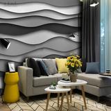 3D抽象现代地中海无缝无纺布墙布客厅卧室书房背景墙壁纸壁画墙纸