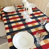 爱丁堡格子桌布 棉麻布艺地中海风格餐桌布书桌台布茶几布盖布