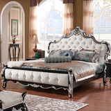 欧式床双人床实木1.8米橡木床法式皮艺结婚床欧式储物床高箱床
