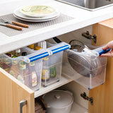 居家家 厨房塑料滑轮储物箱收纳箱 透明整理箱大号玩具箱子收纳筐
