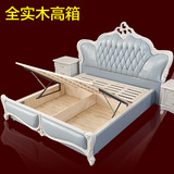 欧式高箱床储物白色主卧实木真皮双人床奢华雕花1.8米公主大婚床