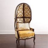 法式蛋壳椅新古典鸟笼单人沙发欧美式太空椅实木会所影楼酒吧椅子
