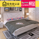 现代简约板式床 双人床1.8米钢琴烤漆1.5米气动储物床高箱床婚床
