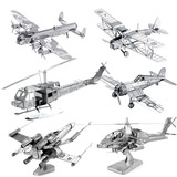 3D立体拼图金属模型飞机直升机战斗机军事坦克拼装玩具儿童节礼物